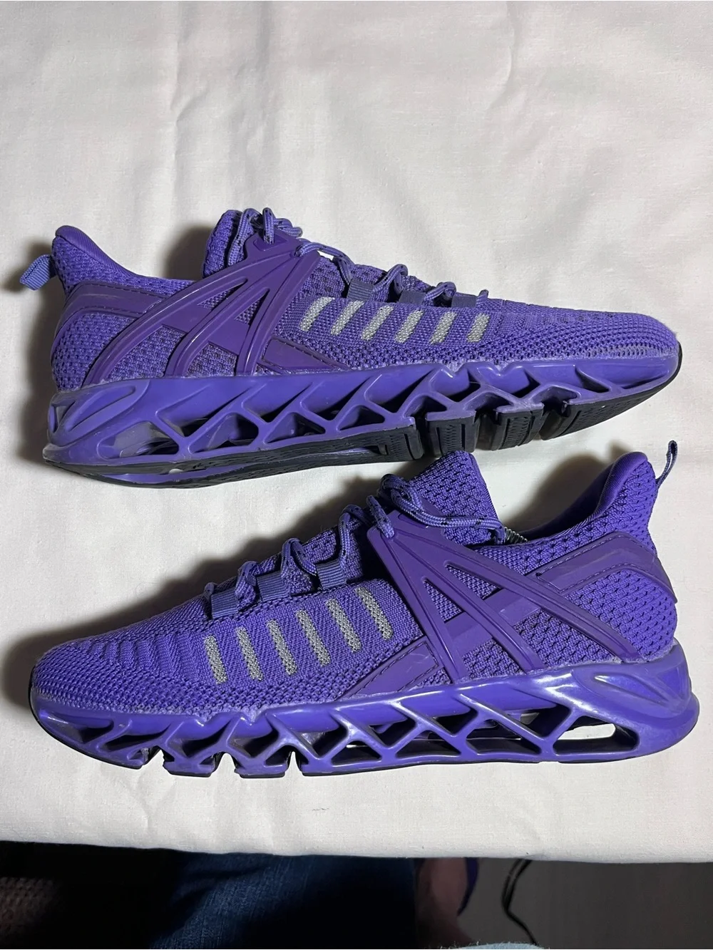 SHEIN Purple Knit Lace-Up Athletic Sneakers